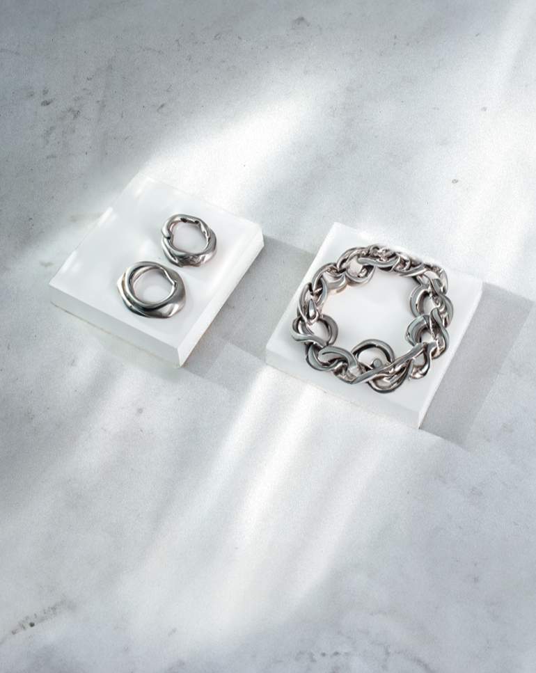 squares white concrete photo props jewelry display