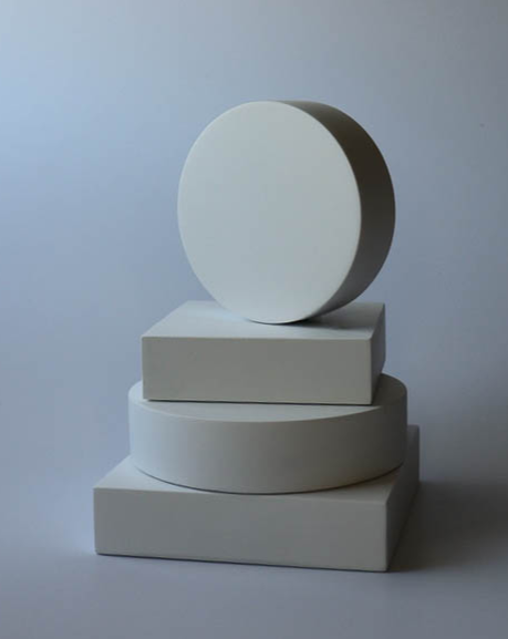 concrete perfume display decorative pedestal white cement centerpiece